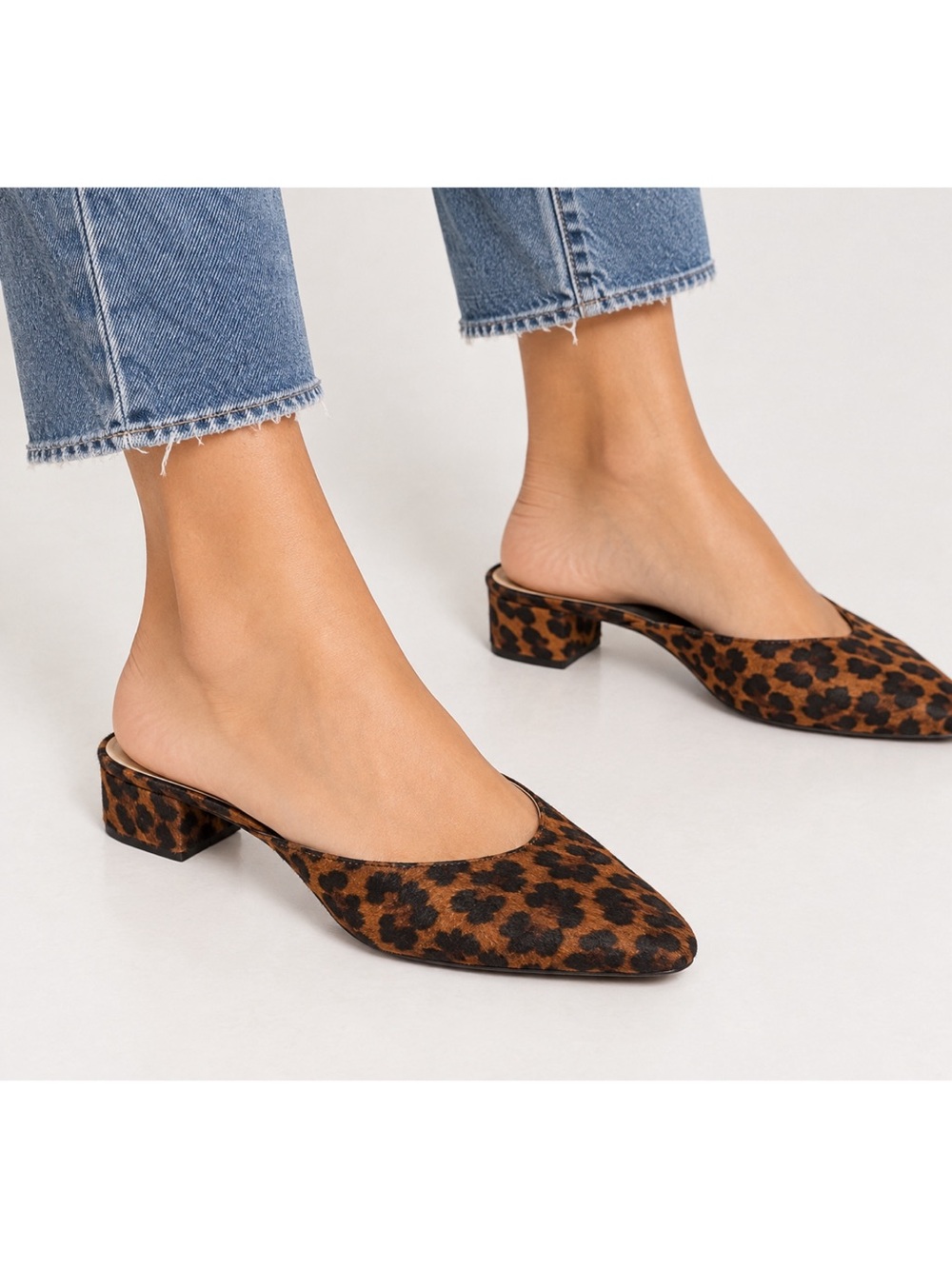 Loeffler Randall pony hair leather leopard Mule